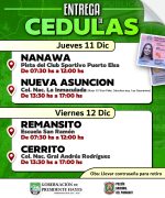 Entrega de cédulas tras jornadas de cedulación en el departamento